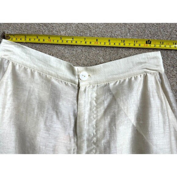 Mouggan Womens Ivory Hemp Blend Semi Lined Formal/Dress Wide Leg Pants Large NWT - Picture 7 of 15